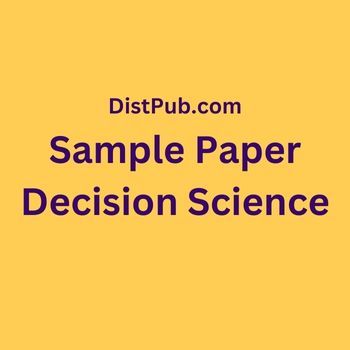 NMIMS Sample Paper Decision Science