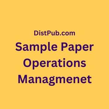 NMIMS Sample Paper Operation Management