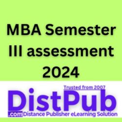 MBA Semester III assessment for 2024 for academic courses